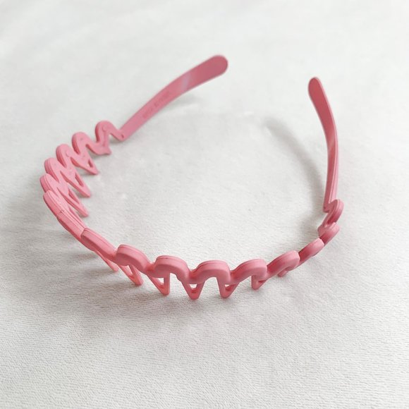 Matte Mauve Pink Wavy Zig Zag Headband - Picture 3 of 3